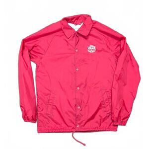 VANS Men's (M) Hot Pink Jacket Button Up Coaches Windbreaker Athletic Skate Coat